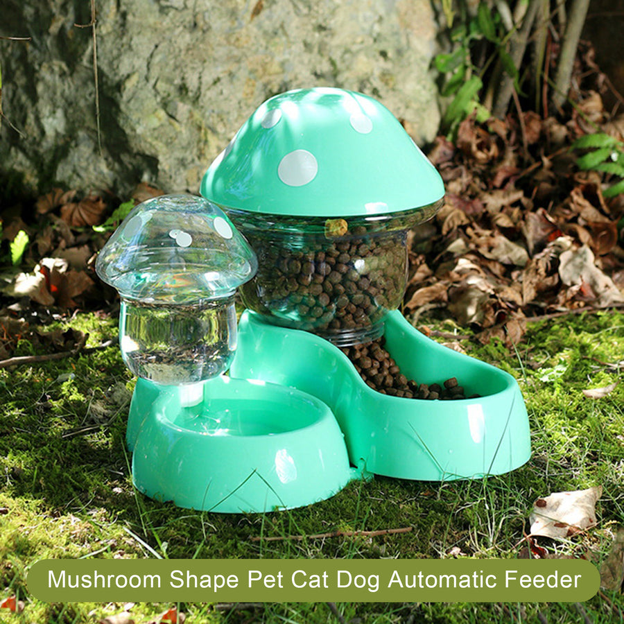 1 Set Cat Water Feeder Auto Replenishment Large Capacity Mushroom Shape Pet Dog Cat Water Food Container Pet Supplies Image 1