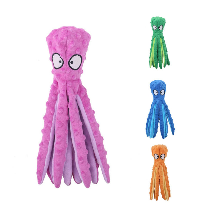 Dog Toy Bite Resistant Plush Safe Octopus Puppy Toy for Home Image 3