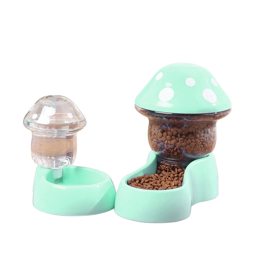 1 Set Cat Water Feeder Auto Replenishment Large Capacity Mushroom Shape Pet Dog Cat Water Food Container Pet Supplies Image 4