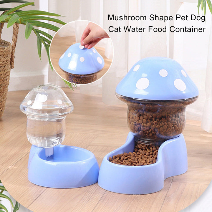 1 Set Cat Water Feeder Auto Replenishment Large Capacity Mushroom Shape Pet Dog Cat Water Food Container Pet Supplies Image 7