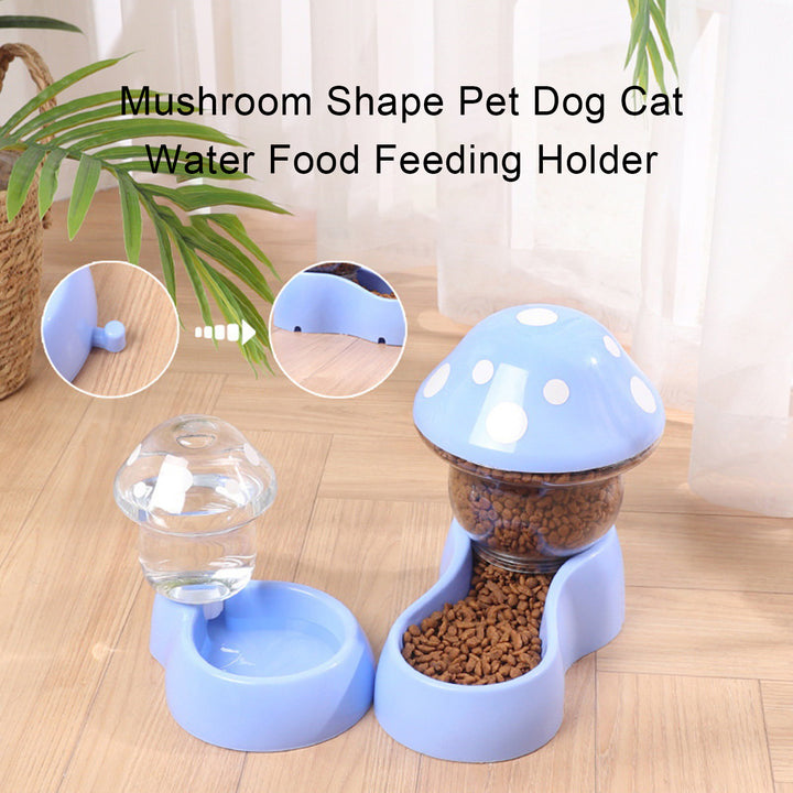 1 Set Cat Water Feeder Auto Replenishment Large Capacity Mushroom Shape Pet Dog Cat Water Food Container Pet Supplies Image 9