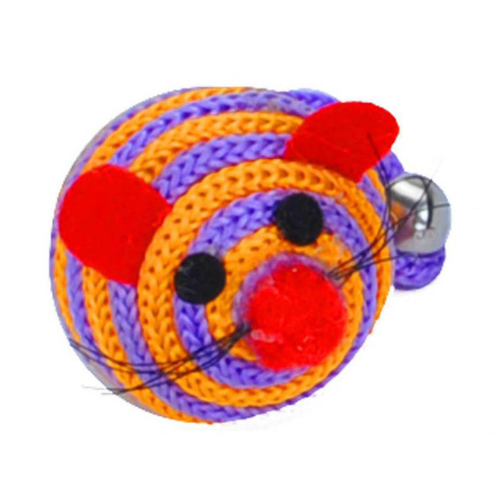 Ball Toy Cartoon Stripe Pet Supplies Nylon Rope Round Ball Mouse Long Tail Toy for Cat Image 11