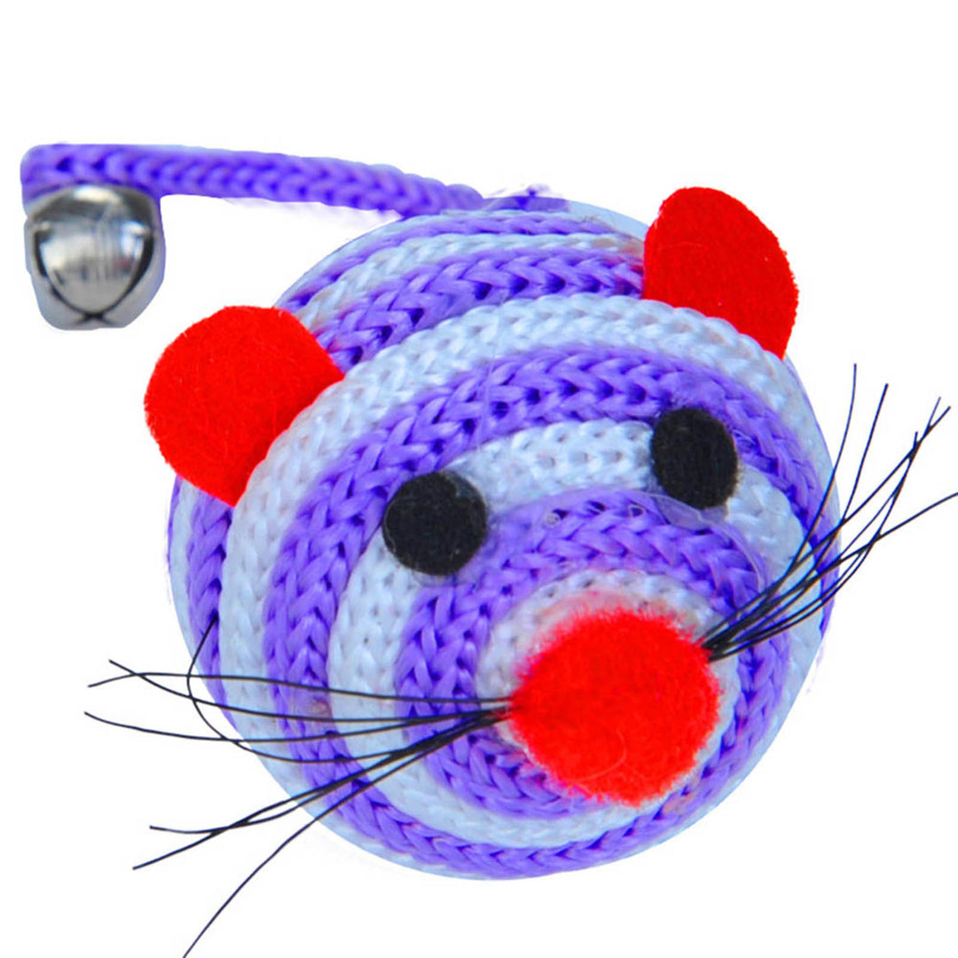 Ball Toy Cartoon Stripe Pet Supplies Nylon Rope Round Ball Mouse Long Tail Toy for Cat Image 12