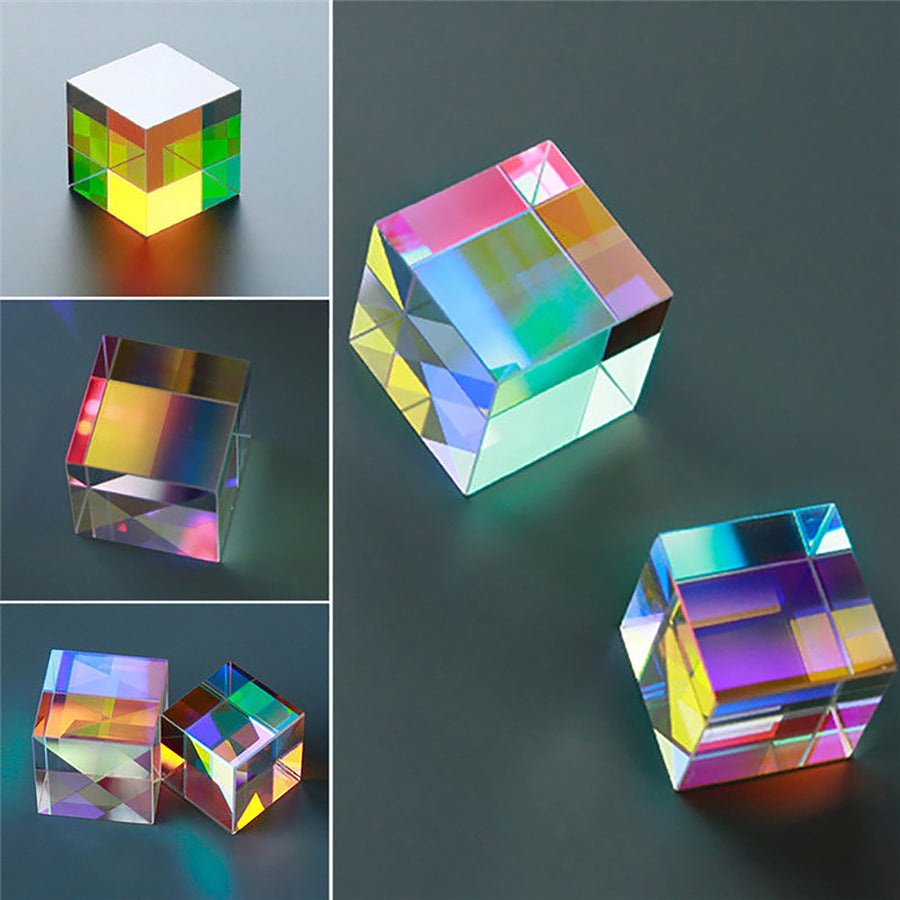 Six Sides Polishing Compact Glass Cube Prism X-cube Prism Physic Teaching Tool Image 1