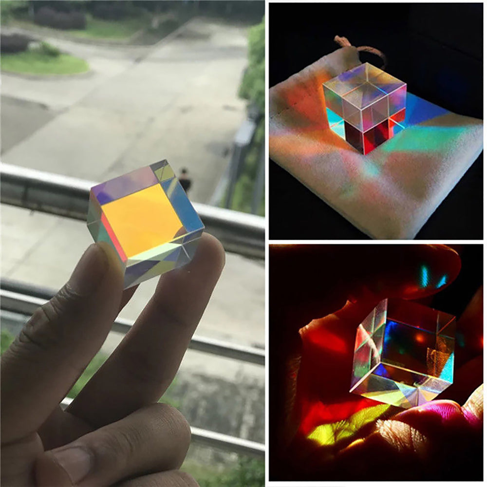 Six Sides Polishing Compact Glass Cube Prism X-cube Prism Physic Teaching Tool Image 2