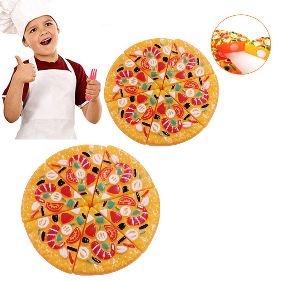 Pretend Play Toy Pizza Shape Smooth Surface Exercise Social Skills Food Cutting Toys Basic Skills Development for Image 1