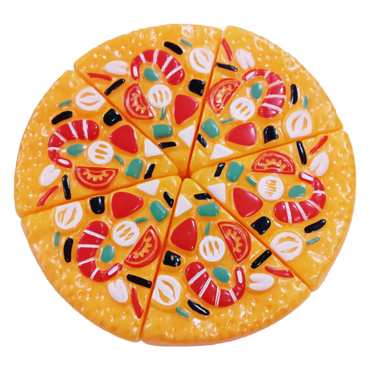 Pretend Play Toy Pizza Shape Smooth Surface Exercise Social Skills Food Cutting Toys Basic Skills Development for Image 4