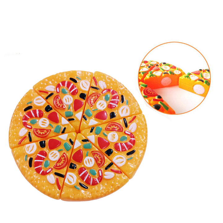 Pretend Play Toy Pizza Shape Smooth Surface Exercise Social Skills Food Cutting Toys Basic Skills Development for Image 4