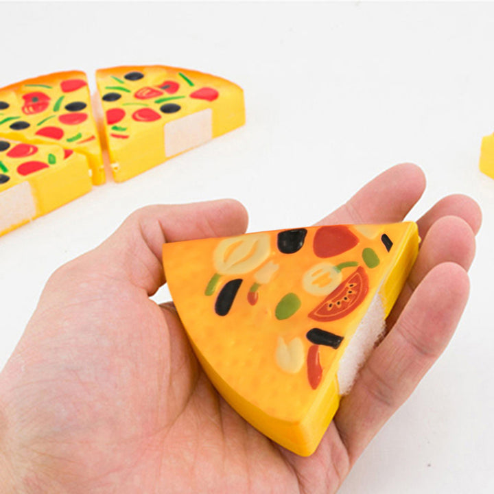 Pretend Play Toy Pizza Shape Smooth Surface Exercise Social Skills Food Cutting Toys Basic Skills Development for Image 6