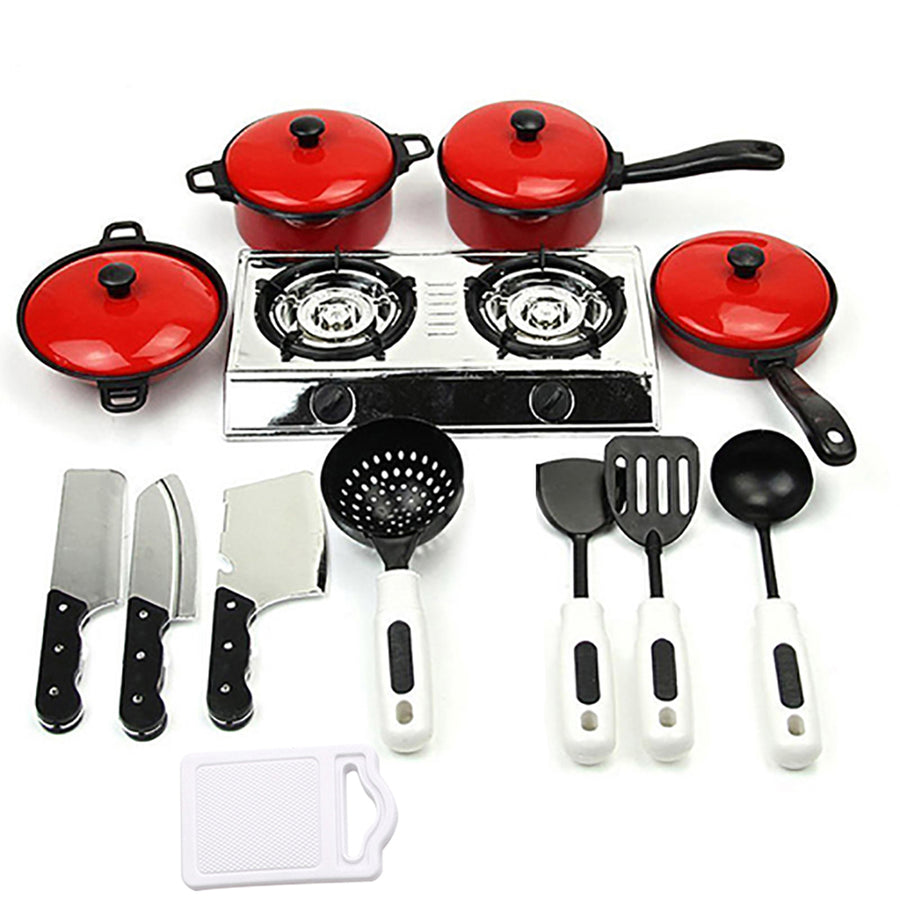 Kids Play Toy Kitchen Cooking Food Utensils Pans Pots Dishes Cookware Supplies Image 1