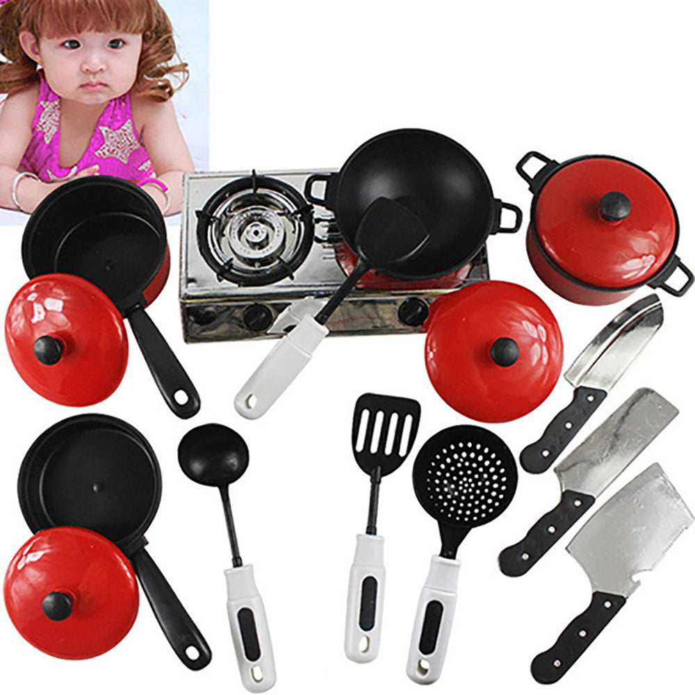 Kids Play Toy Kitchen Cooking Food Utensils Pans Pots Dishes Cookware Supplies Image 2