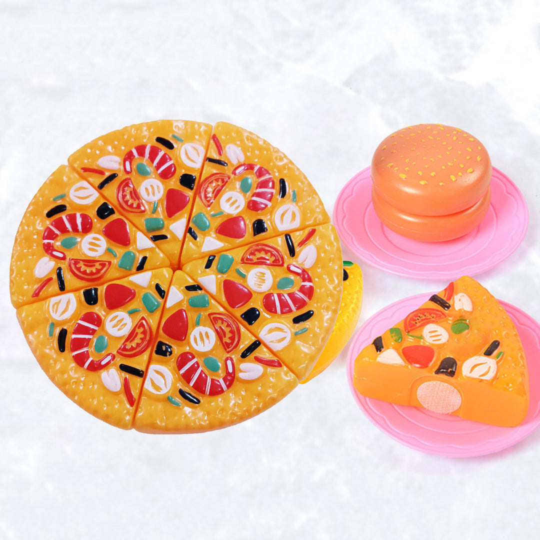 Pretend Play Toy Pizza Shape Smooth Surface Exercise Social Skills Food Cutting Toys Basic Skills Development for Image 10
