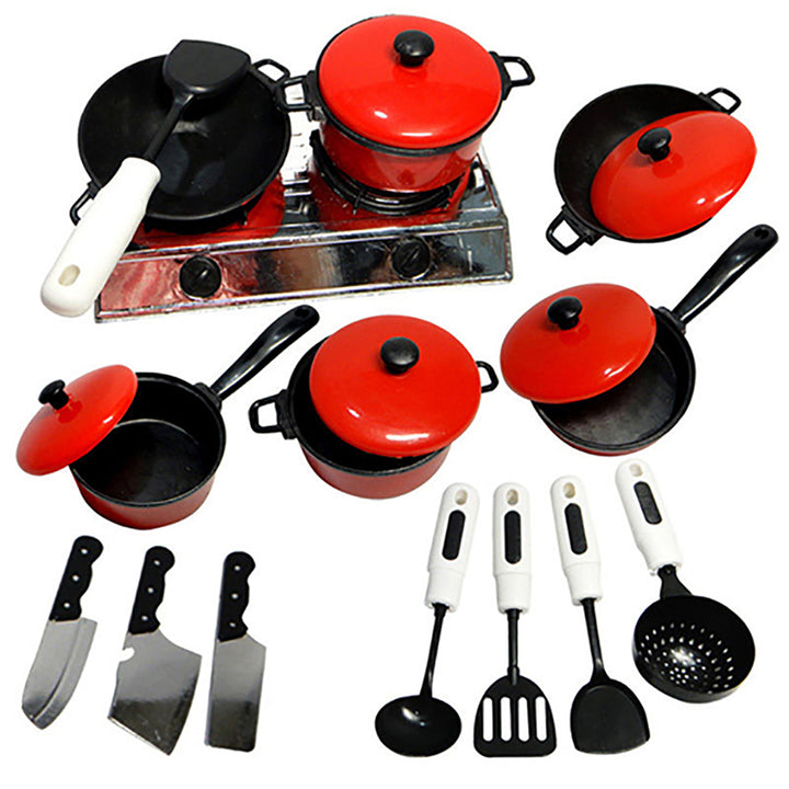 Kids Play Toy Kitchen Cooking Food Utensils Pans Pots Dishes Cookware Supplies Image 3