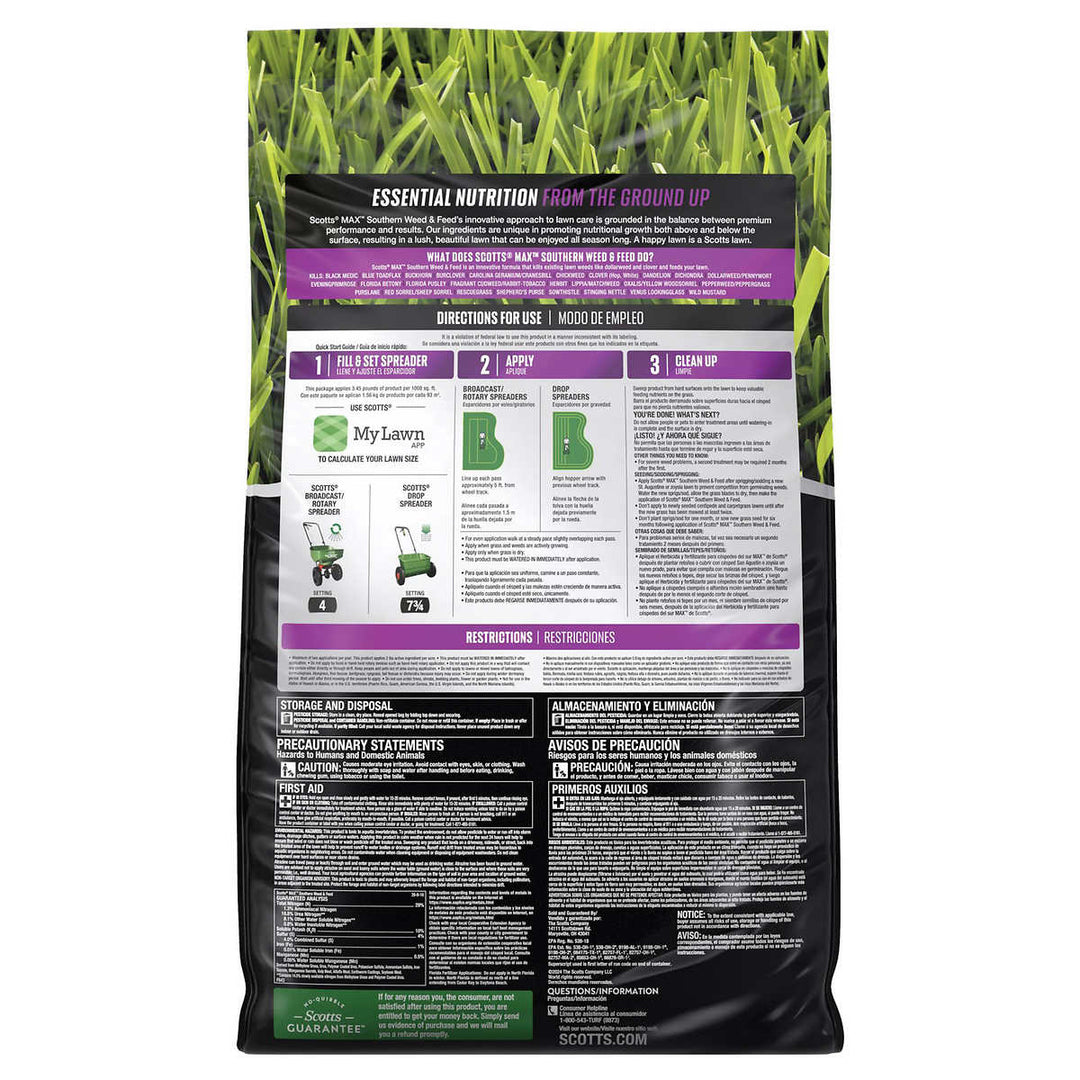 Scotts MAX Southern Weed and Feed41.38 Pound (12,000 Square Feet) Image 2