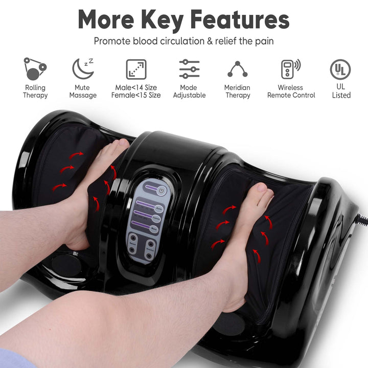 Shiatsu Foot Massager Kneading Rolling Leg Calf Ankle Switchable Machine Remote Image 2