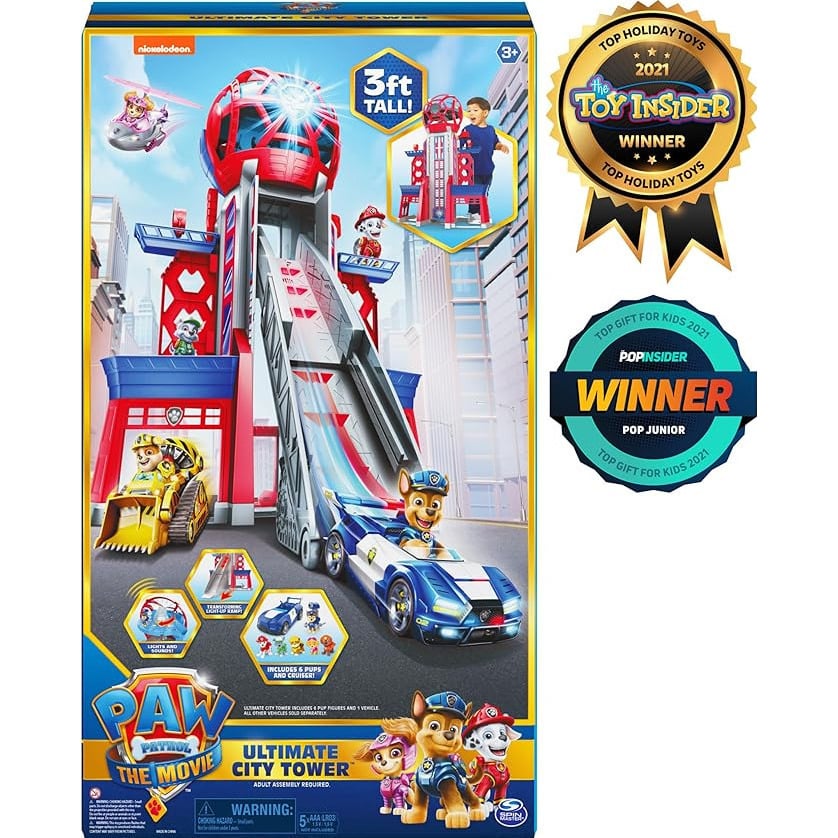 PAW Patrol Ultimate City Tower 3ft. Tall Transforming Tower with 6 Action FiguresToy CarLights and Sounds- Image 1