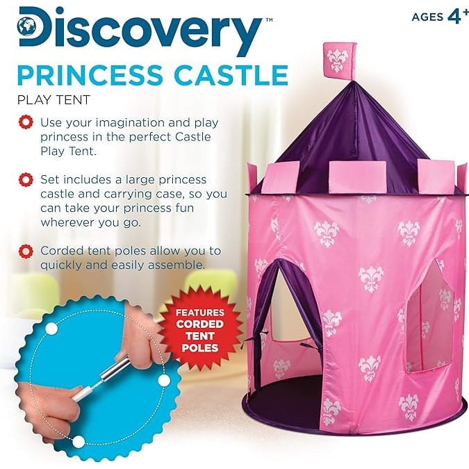 Discovery Kids Princess Castle Hideaway Tent- Image 1