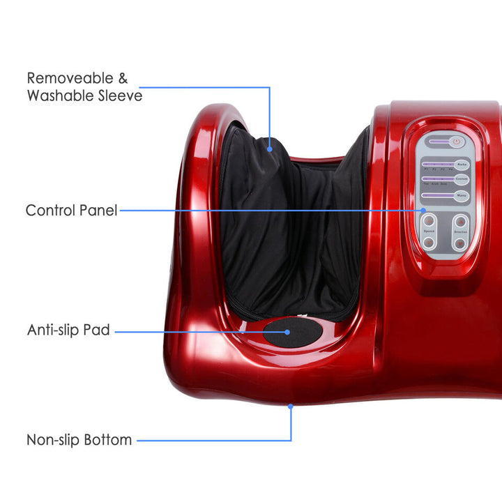 Shiatsu Foot Massager Kneading Rolling Leg Calf Ankle Switchable Red Machine Remote Image 4