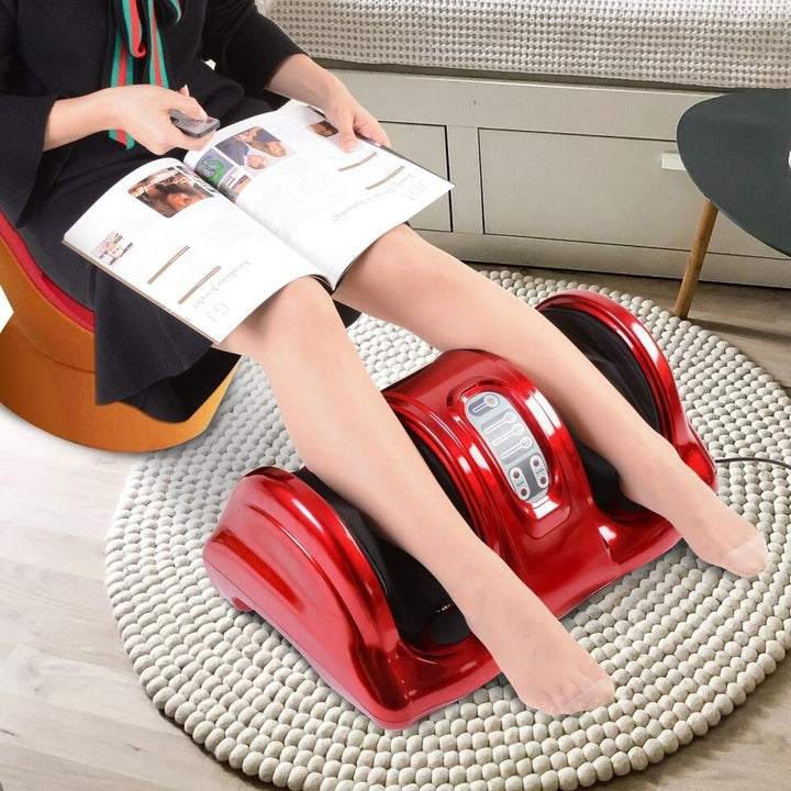 Shiatsu Foot Massager Kneading Rolling Leg Calf Ankle Switchable Red Machine Remote Image 6