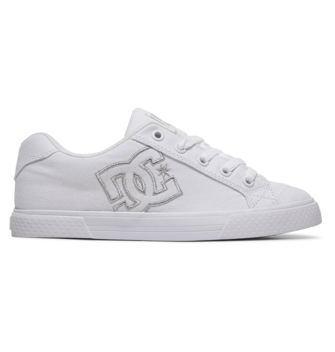 DC Shoes Womens Chelsea TX ShoesWhite/Silver - 303226-WS4 WHITE/SILVER Image 1