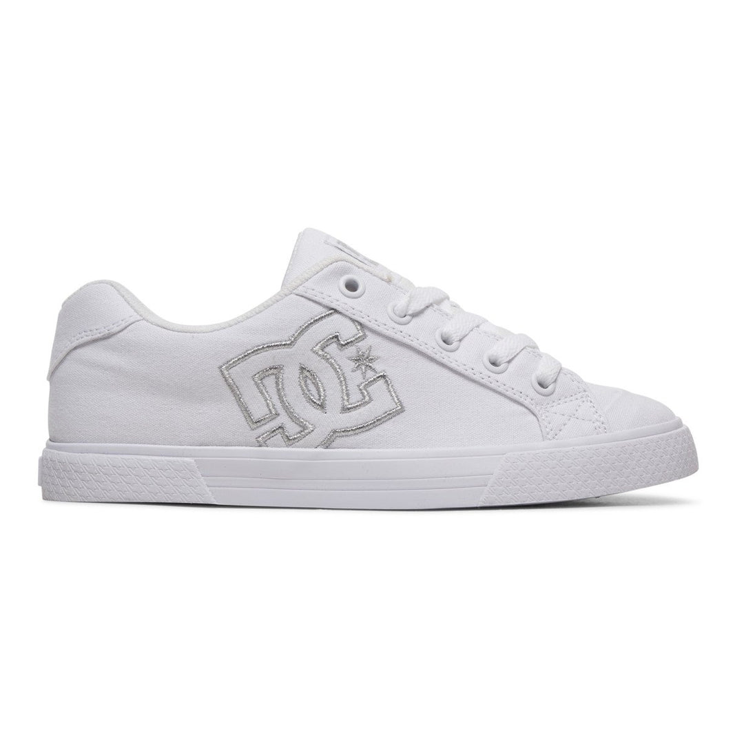 DC Shoes Womens Chelsea TX ShoesWhite/Silver - 303226-WS4 WHITE/SILVER Image 2