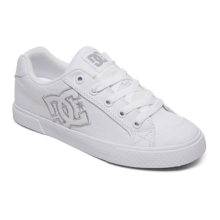 DC Shoes Womens Chelsea TX ShoesWhite/Silver - 303226-WS4 WHITE/SILVER Image 3