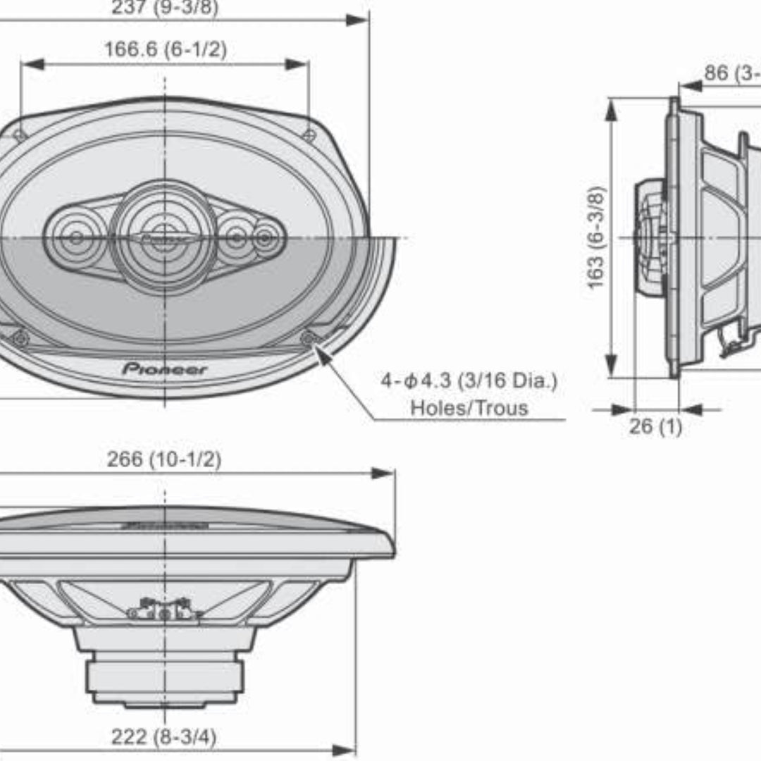 Pair of Pioneer TS-A6991F 6x9" 5-Way Coaxial Car Speakers: Clear SoundEasy InstallEnhanced BassDeep Basket Design for Image 4