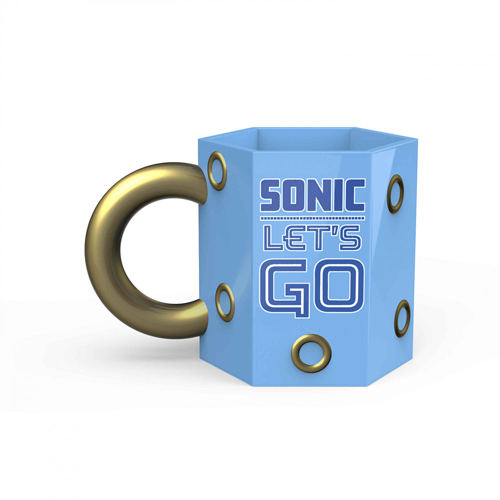Sonic The Hedgehog Rings 16oz Sculpted Ceramic Mug Image 2