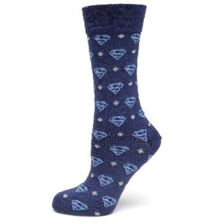 Superman Logo Diamond Pattern Dress Socks Image 1