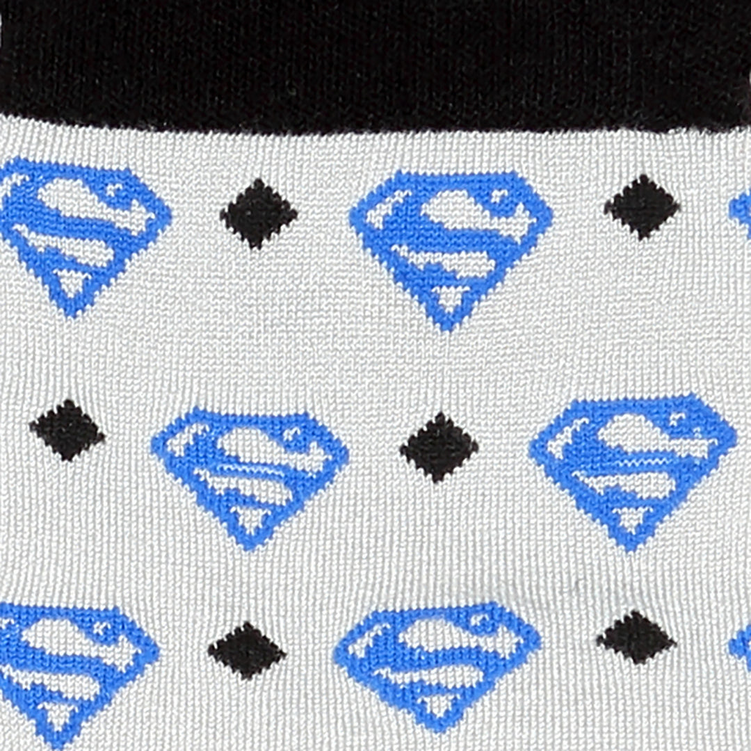 Superman Logo Diamond Pattern White Colorway Dress Socks Image 3