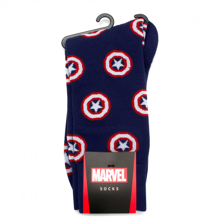 Captain America Shield Logo Dress Socks Image 3