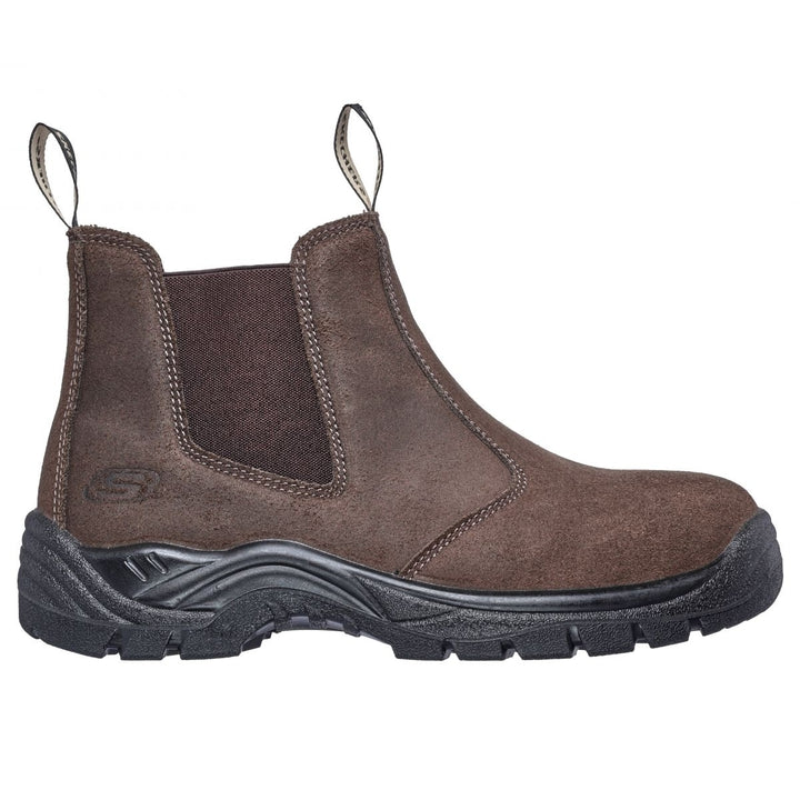 SKECHERS WORK Mens Tapter Steel Toe Chelsea Work Boot Brown - 77537-BRS BROWN Image 1