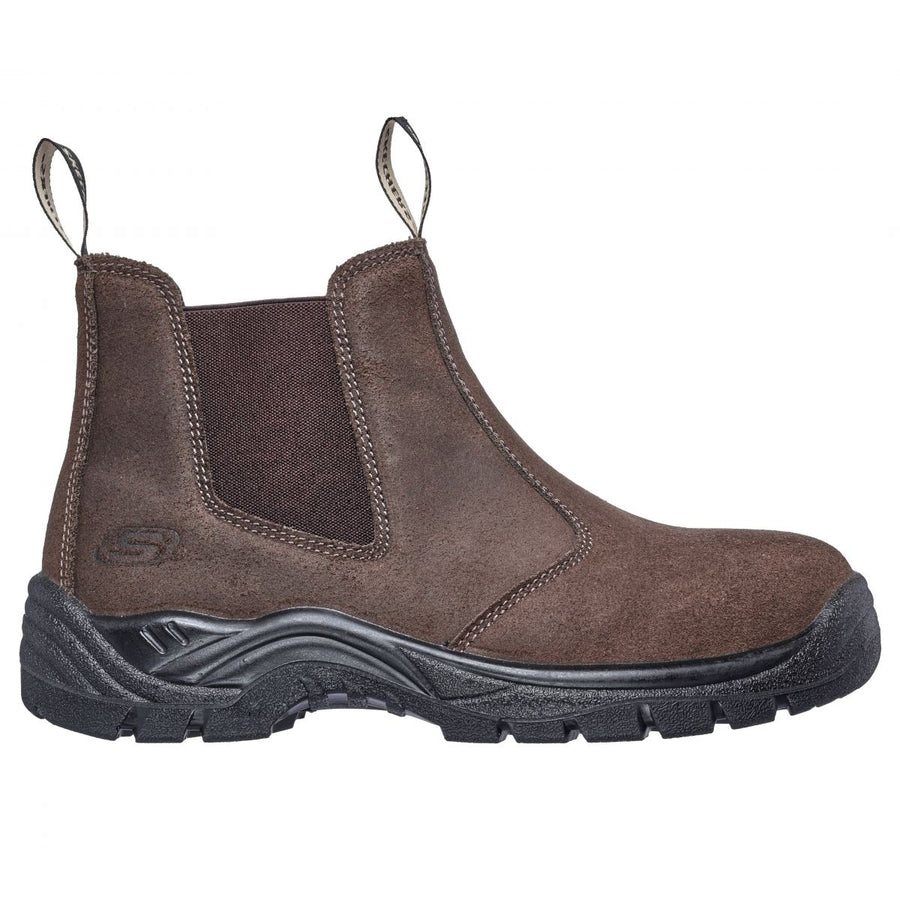 SKECHERS WORK Mens Tapter Steel Toe Chelsea Work Boot Brown - 77537-BRS BROWN Image 1