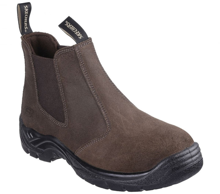 SKECHERS WORK Mens Tapter Steel Toe Chelsea Work Boot Brown - 77537-BRS BROWN Image 2