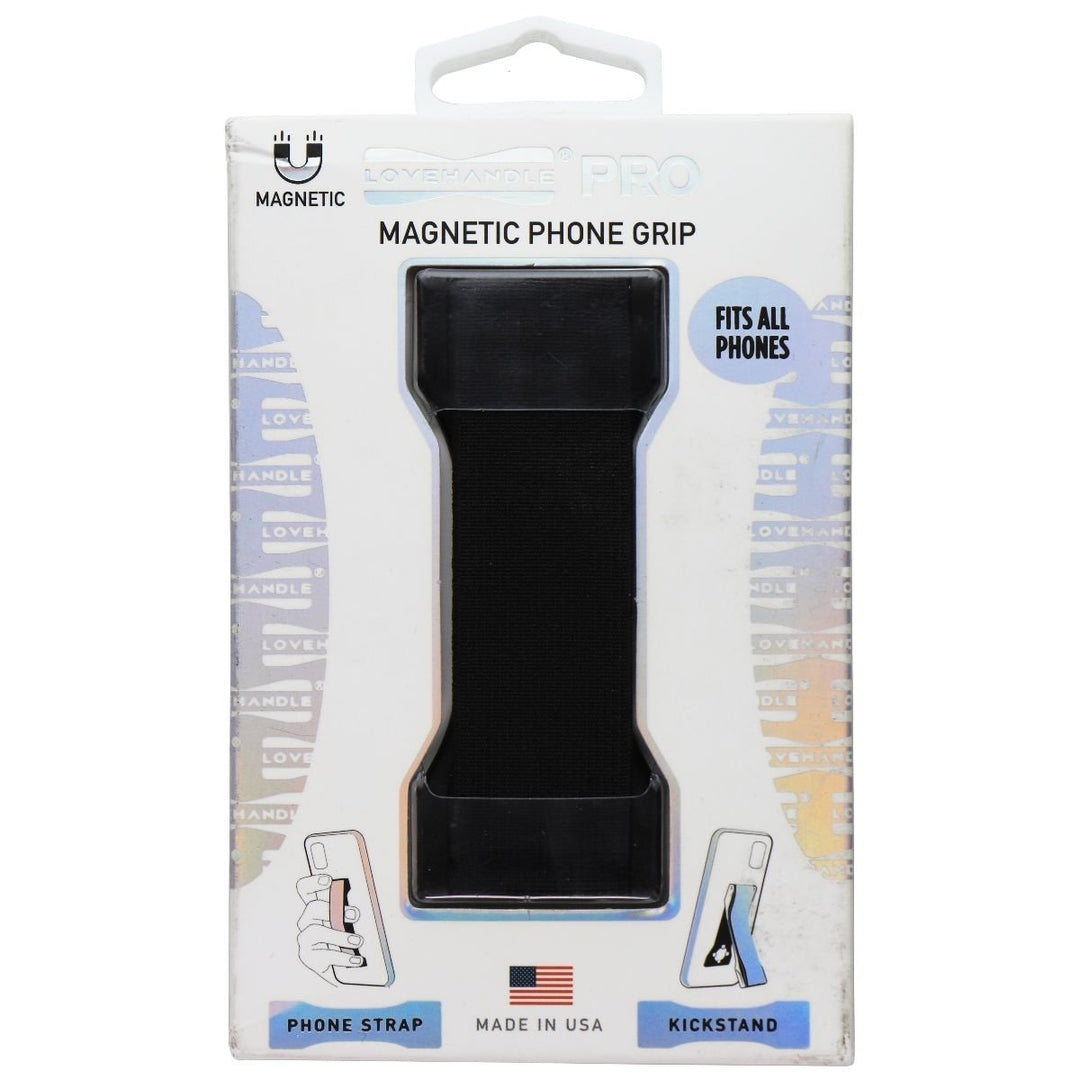 LoveHandle PRO Magnetic Phone Grip (Fits All Phones) - Black Image 1