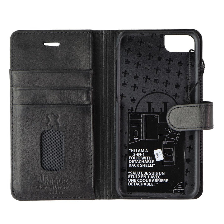 Unique London Genuine Leather 2-in-1 Folio for Apple iPhone 8/7 - Black (Refurbished) Image 3