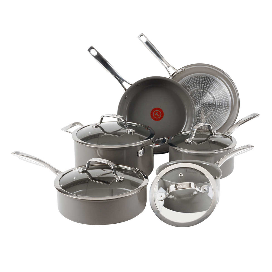 T-fal Excellence Ceramic Non-Stick Cookware Set10-Piece (Gray) Image 1