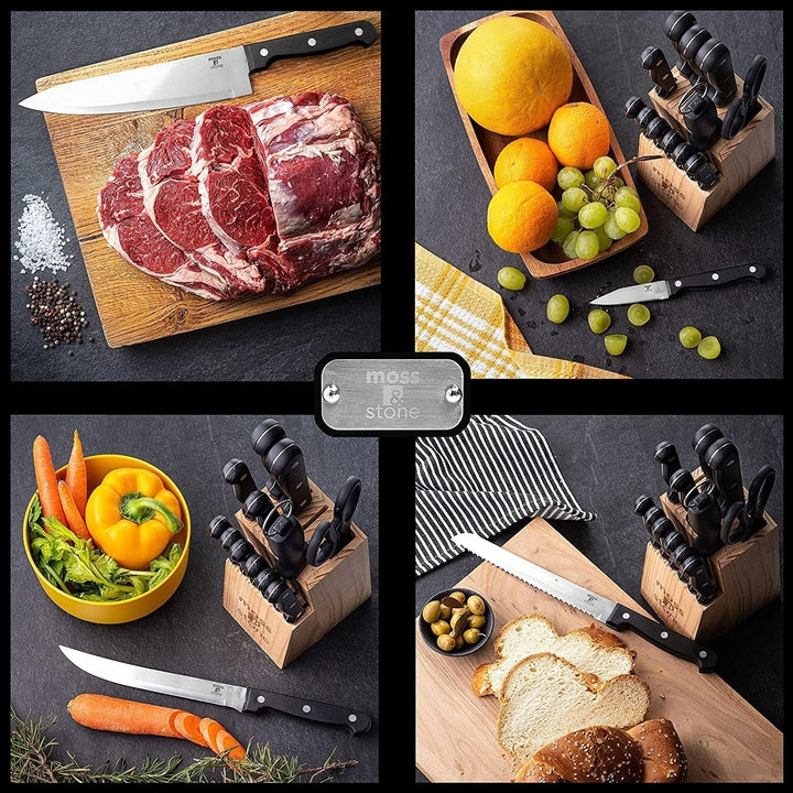 Moss and Stone 14-piece Knife Block Set Image 2