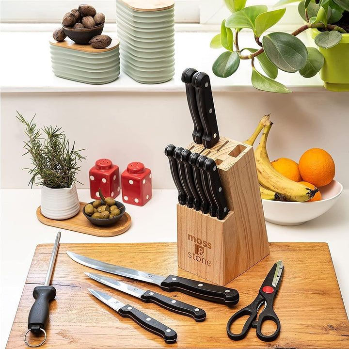 Moss and Stone 14-piece Knife Block Set Image 4