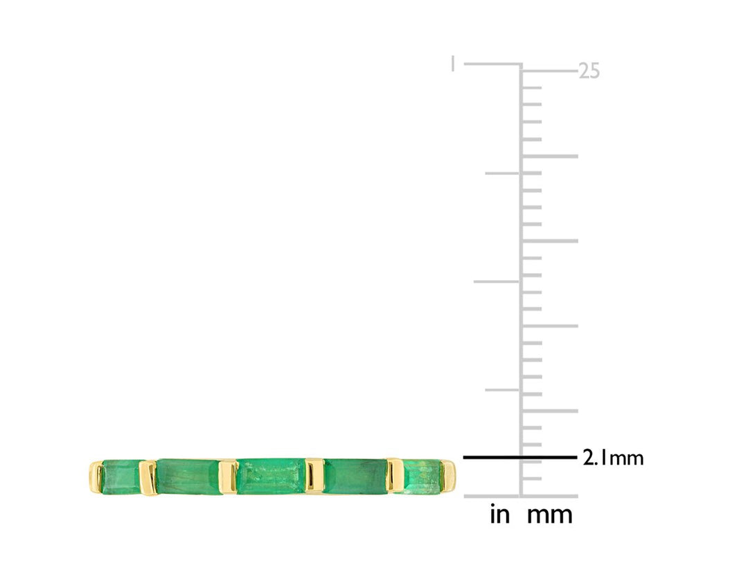 3/5 Carat (ctw) Baguette Emerald Band Ring in 10K Yellow Gold Image 3