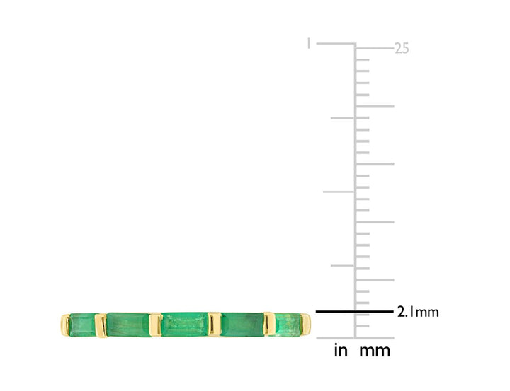 3/5 Carat (ctw) Baguette Emerald Band Ring in 10K Yellow Gold Image 3