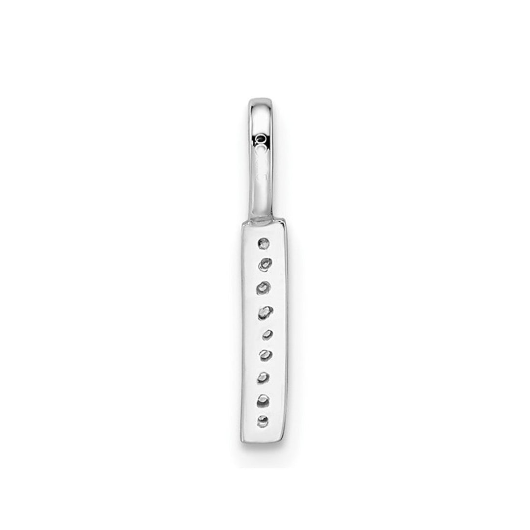 14K White Gold Initial -I- Pendant Charm with Accent Diamonds (NO CHAIN) Image 4