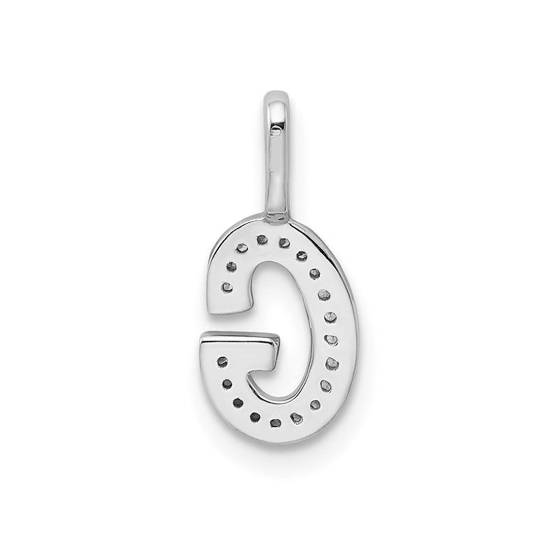 14K White Gold Initial -G- Pendant Charm with Accent Diamonds (NO CHAIN) Image 4