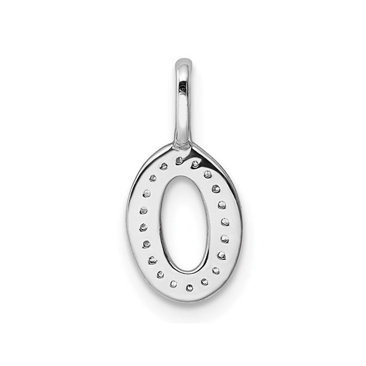 14K White Gold Initial -O- Pendant Charm with Accent Diamonds (NO CHAIN) Image 4