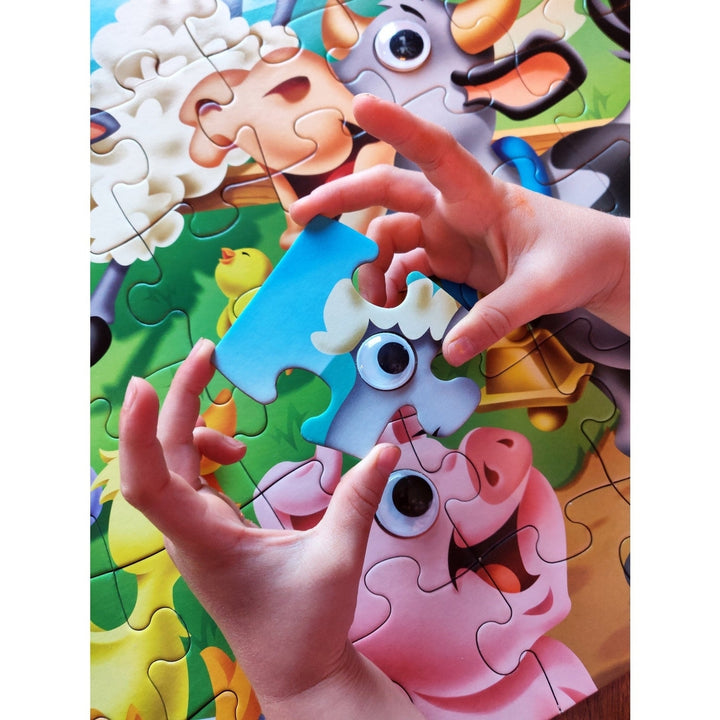 Googly Eyes Farm Animals Puzzle 48 Piece 19x14 Durable Kids Jigsaw Fun Image 4