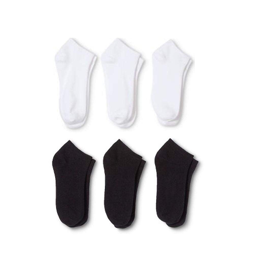 Women Low Cut Ankle Socks Bulk Packs Black and White Size 6-8 Cotton Blend Image 2