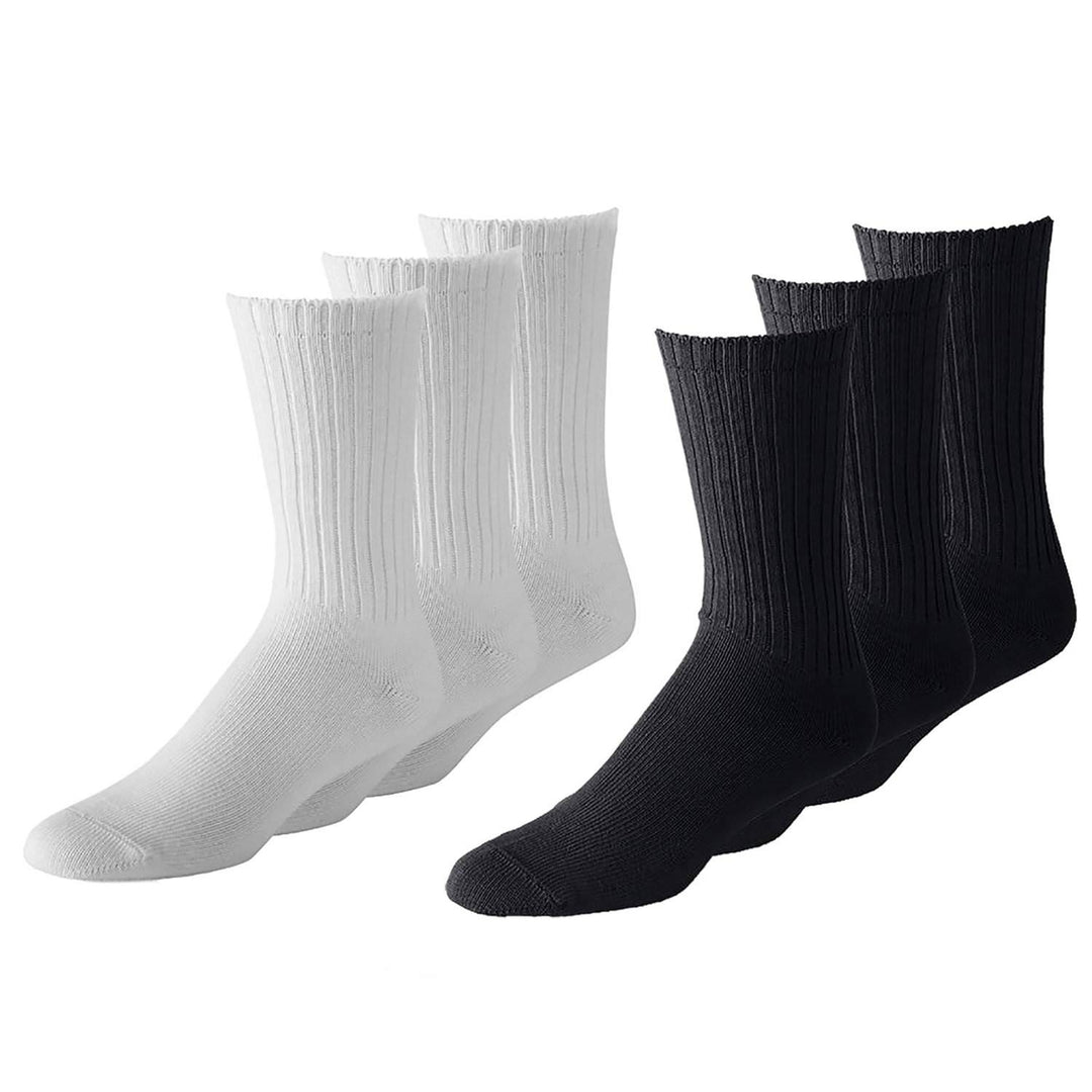 Mechaly Womens Athletic Crew Socks 60 Pairs Bulk Any Size Black White Grey Image 3