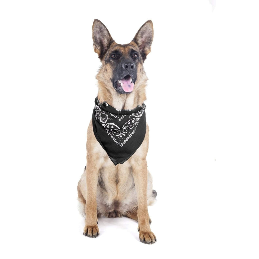 8 Pack Paisley Dog Bandanas Triangle Shape Polyester 40x26 Inch for All Sizes Image 1