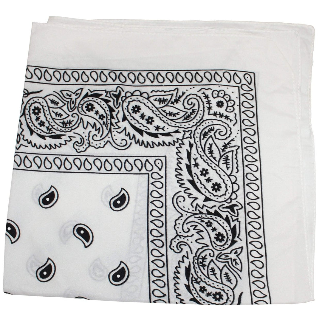 Qraftsy 8 Pack Cotton Extra Large Bandanas 27x27 Inches Paisley Plain Colors Image 3