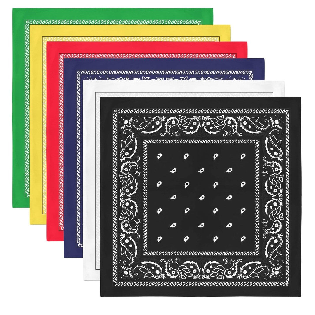 Jordefano XL Paisley Polyester Bandanas 27x27 In 8 Pack Non Fading Wholesale Image 7